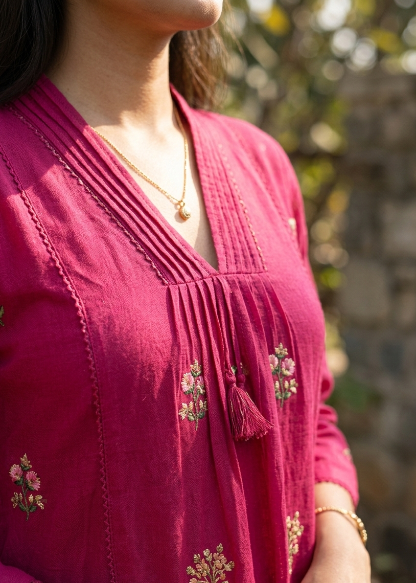 Shriwal Pure Cotton Jaipuri Straight Kurti Set