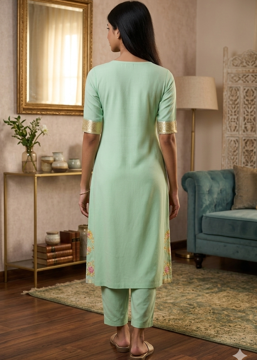 Shriwal Pista Weave Elegance Kurta Set