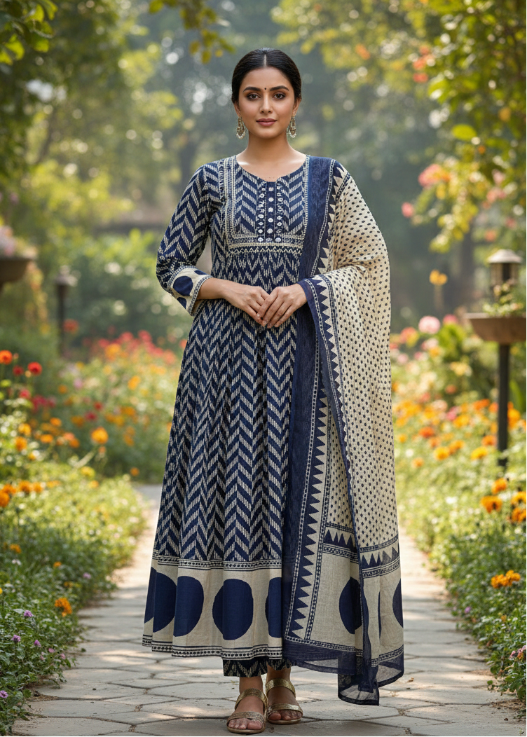 Shriwal Pure Cotton 60x60 Printed Suit Set(2 colours)