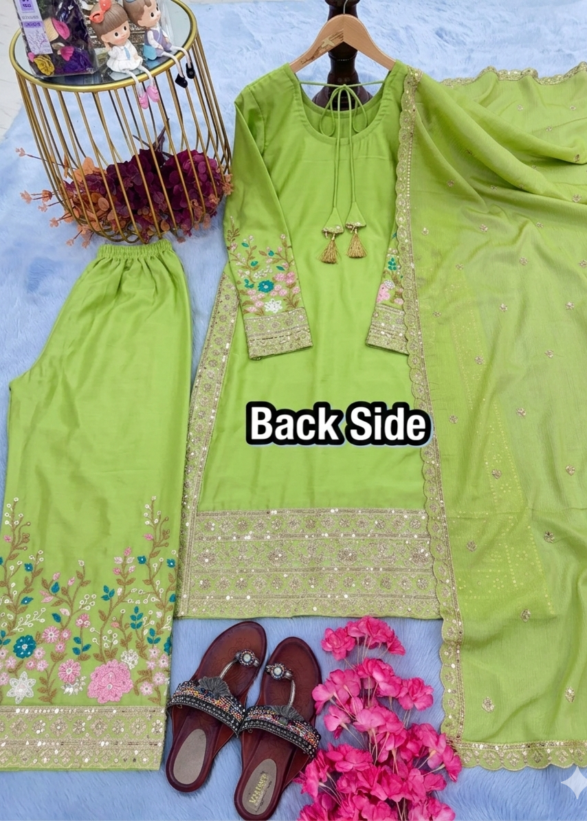 Shriwal Noorie Chinon Silk Palazzo Set(4 Colours)