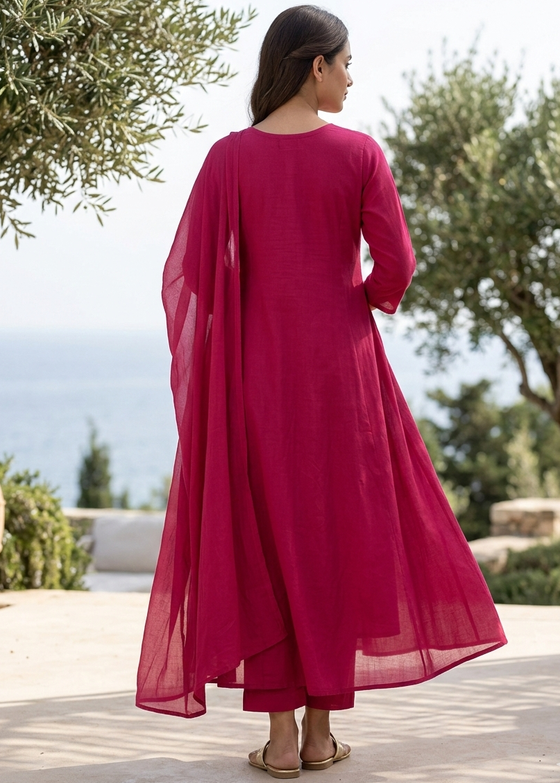 Shriwal Pure Cotton Jaipuri Straight Kurti Set