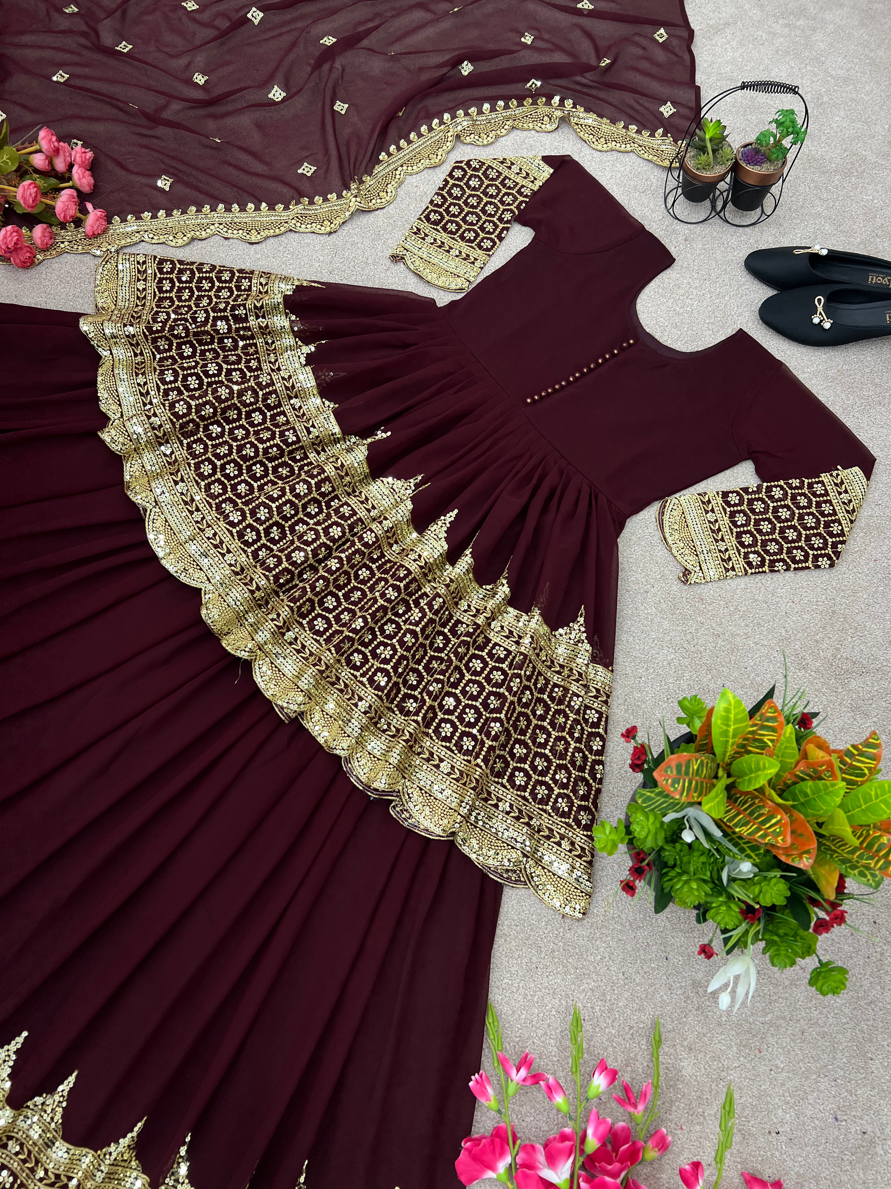 Shriwal Regal Sequence Georgette Lehenga Set (2 Colours)