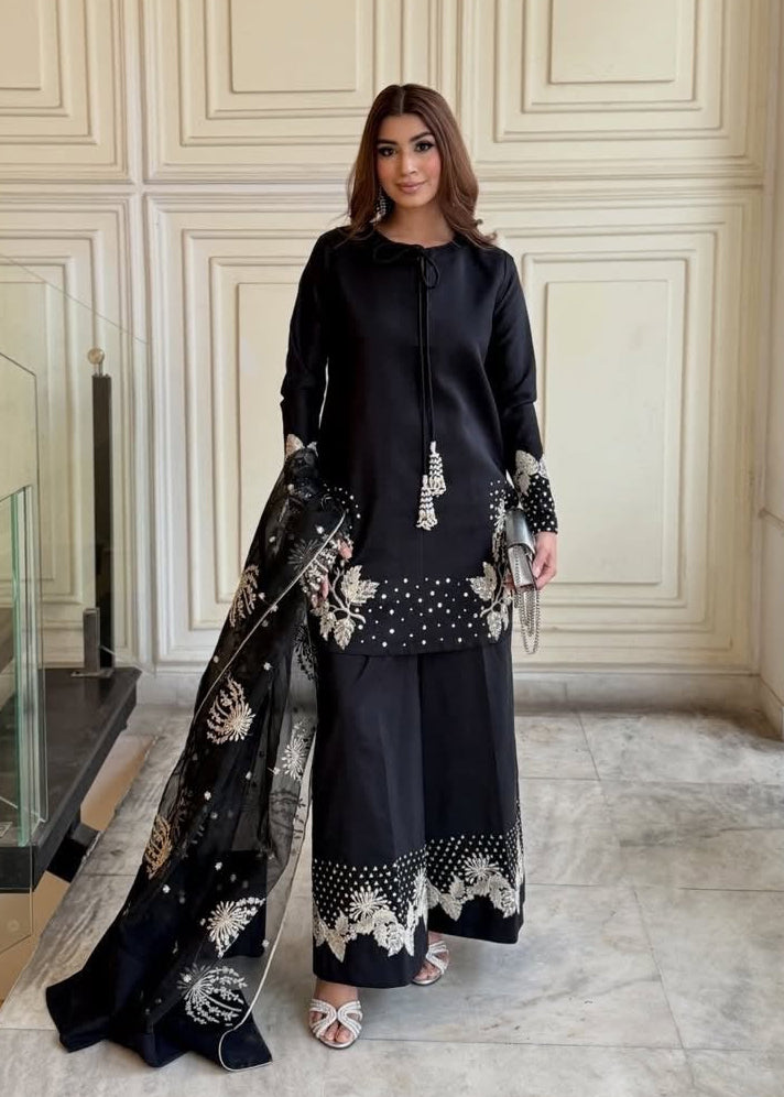 Shriwal Noorina Embroidered Crepe Palazzo Set (3 Colours)