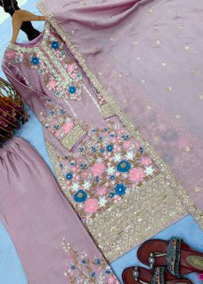 Shriwal Noorie Chinon Silk Palazzo Set(4 Colours)