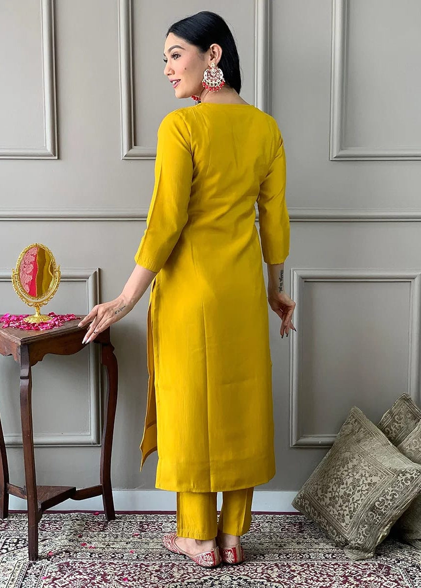 Shriwal Suryalekha Embroidered Kurta Set with Chanderi jecard Dupatta