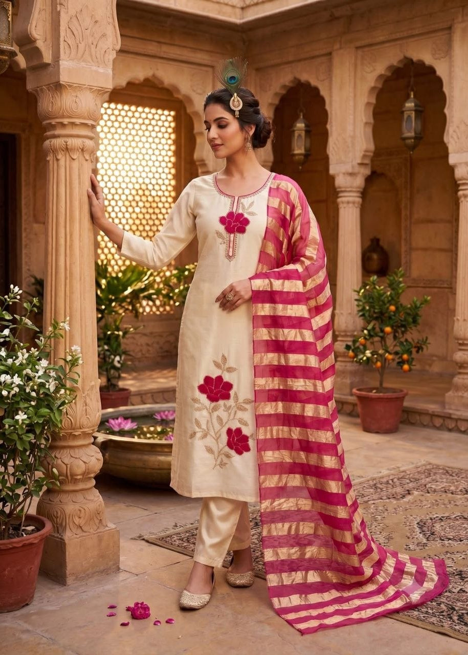 Shriwal Gulnaar Cream Kurti Set