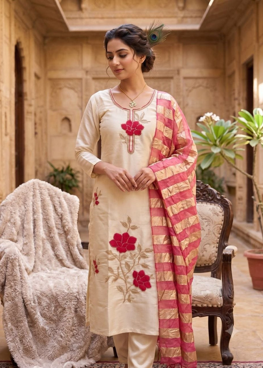 Shriwal Gulnaar Cream Kurti Set