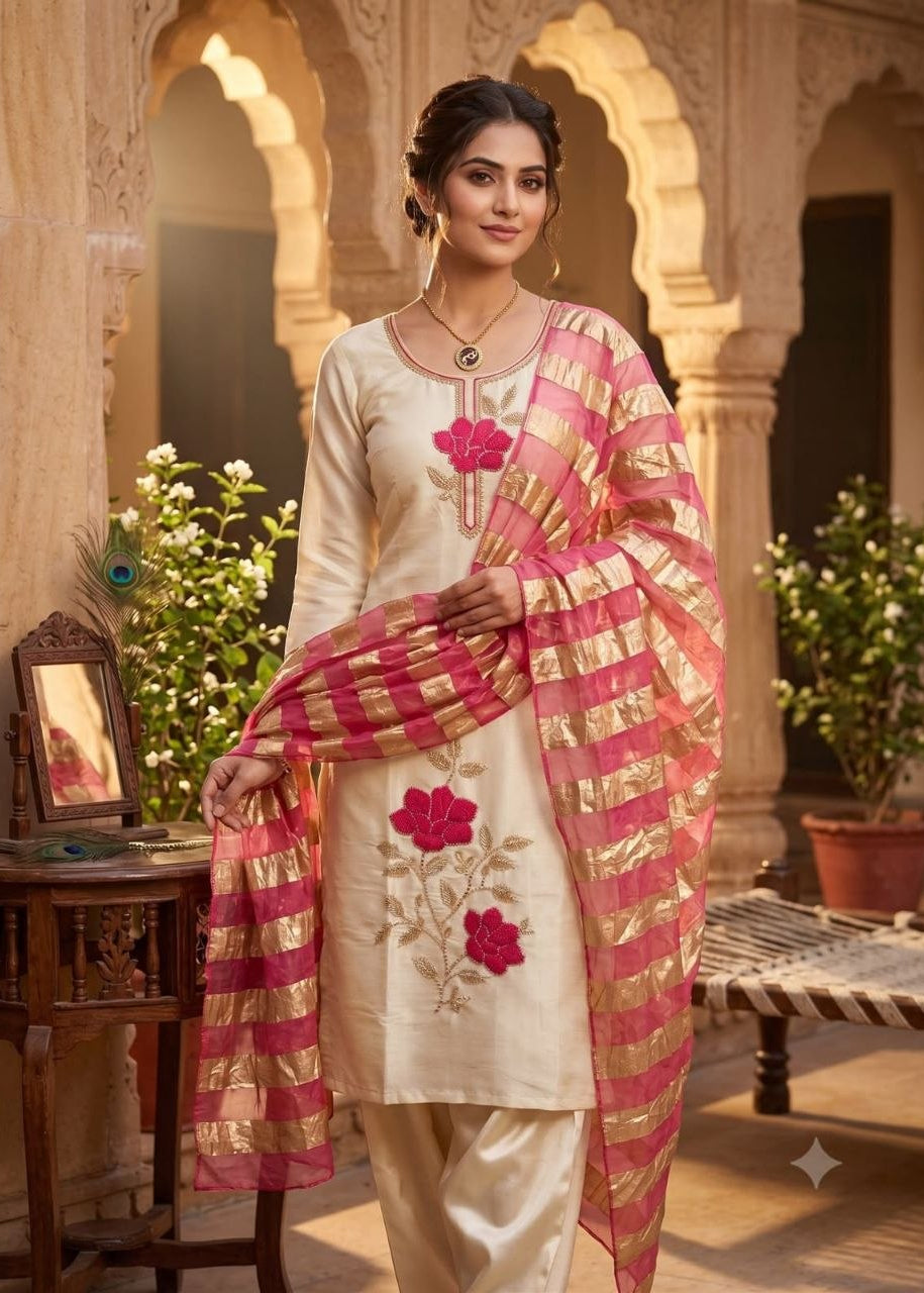 Shriwal Gulnaar Cream Kurti Set