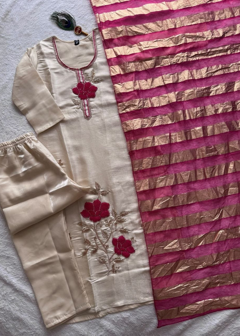 Shriwal Gulnaar Cream Kurti Set