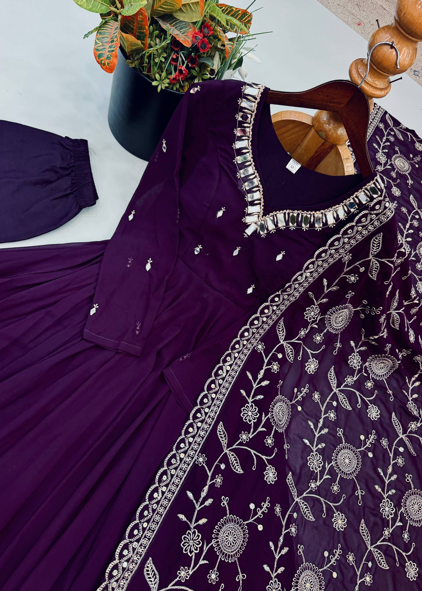 Shriwal Royal Mirrorwork Embroidered Anarkali Set (2 Colours)