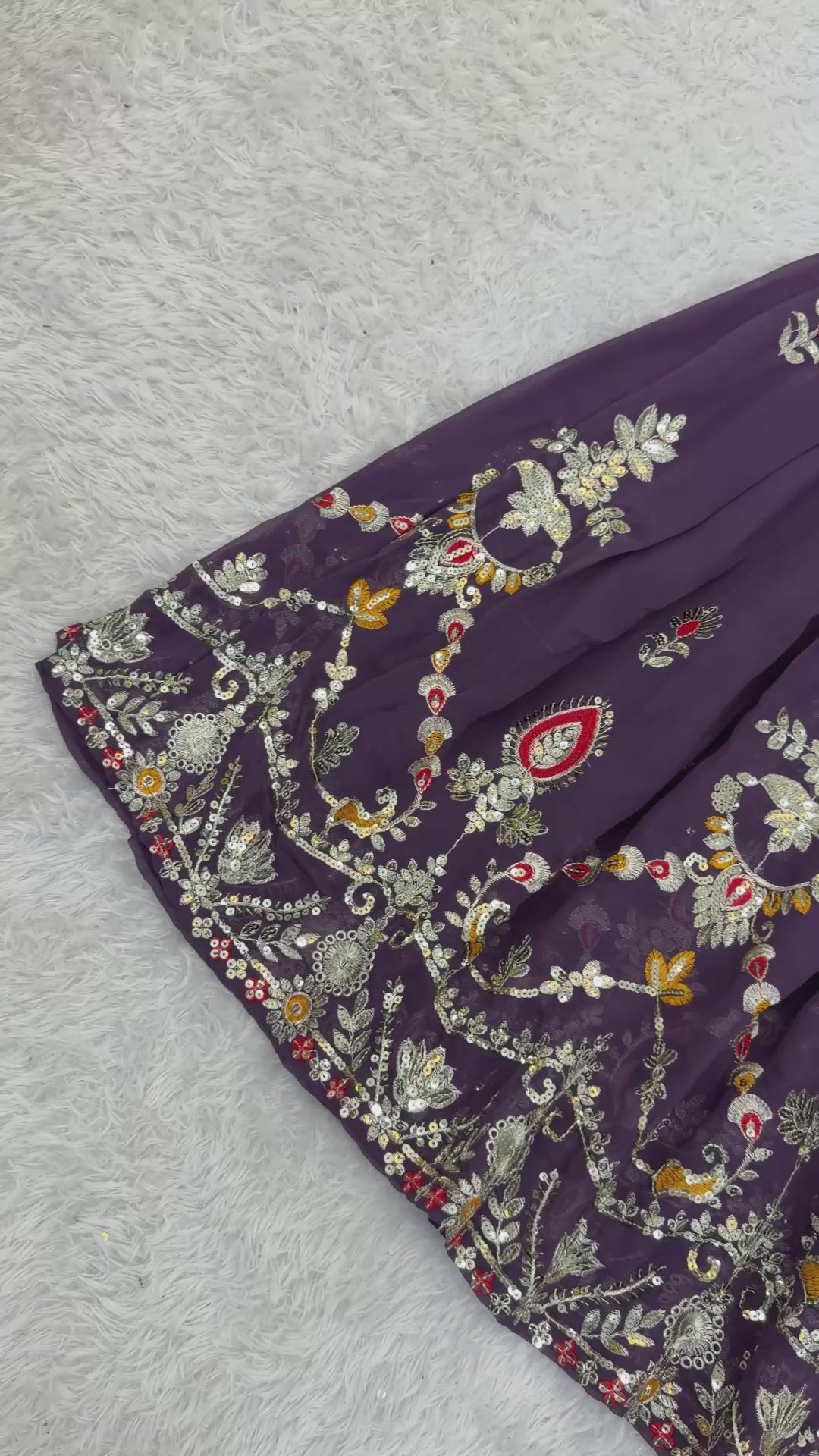 Shriwal Embroidered Faux Georgette Sharara Palazzo Suit Set Wine(3 colours)